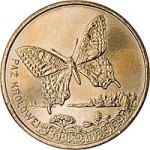 2 zł Zwierzęta świata: Paź Królowej (łac. Papilio machano)