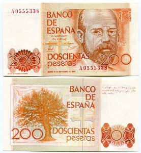 Hiszpania 200 Pesetas 1980 r. UNC