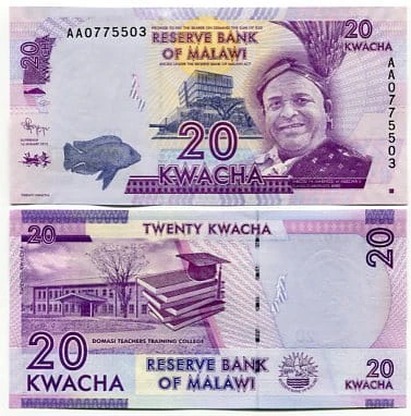Malawi 20 Kwacha 2016 r. UNC