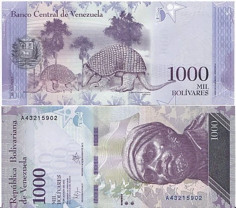 Wenezuela 1000 Bolivares 2016 r. UNC