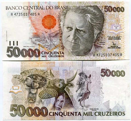 Brazylia 50 000 Cruzeiros 1991 r. UNC
