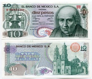 Meksyk 10 Pesos 1977 r. UNC