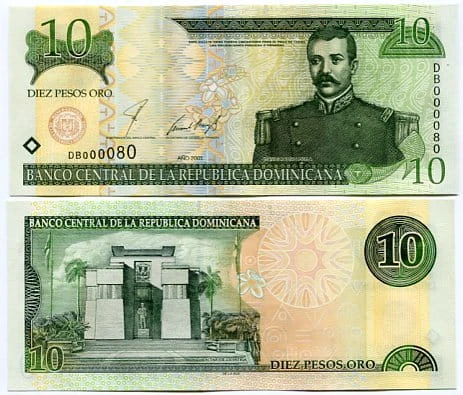Dominikana 10 Pesos 2001 r. UNC