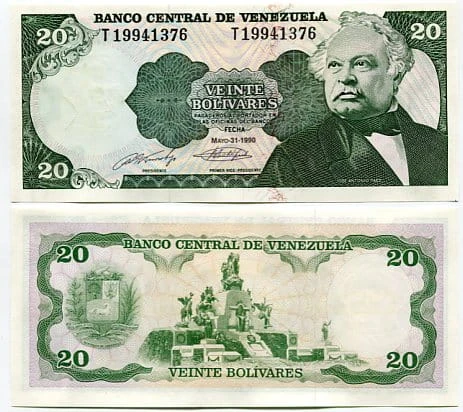 Wenezuela 20 Bolivares 1998 r. UNC