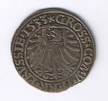 Grosz Pruski Zygmunt I Stary 1533 r.