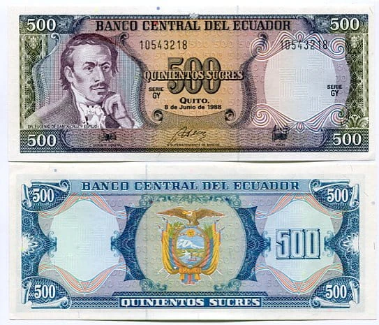 Ekwador 500 Sucres 1988 r. UNC