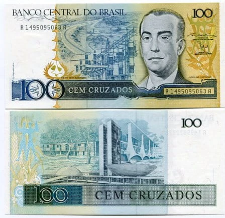 Brazylia 100 Cruzados 1987 r. UNC