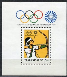 Znaczki 1972 r. XX Igrzyska Olimpijskie w Monachium Czysty