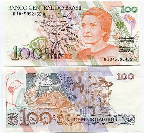 Brazylia 100 Cruzeiros 1989 r. UNC