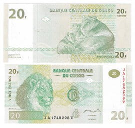 Kongo Demokr. 20 Francs 2003 r. UNC