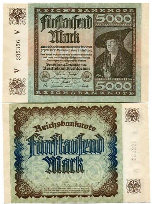 Niemcy 5000 Mark 1922 r. UNC