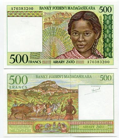 Madagaskar 500 Fracs 1994 r. UNC 