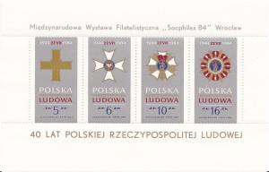 Bloczek 1984 r. Międzynarodowa Wystawa Filatelistyczna "Socphilex 84" Wrocław