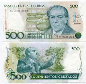 Brazylia 500 Cruzados 1988 r. UNC