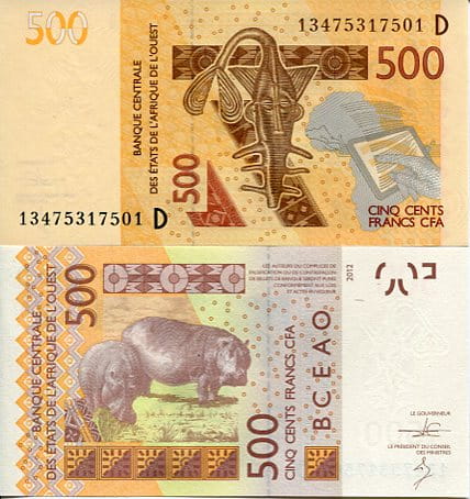 Mali 500 Francs 2012 r. UNC