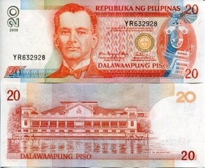 Filipiny 20 Piso 2008 r. UNC