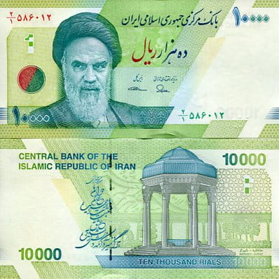 Iran 10000 Rials 2019 r. UNC