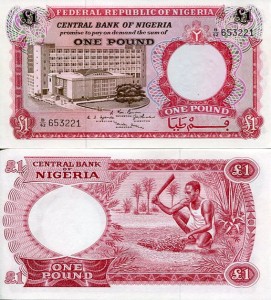Nigeria 1 Funt 1967 r. UNC