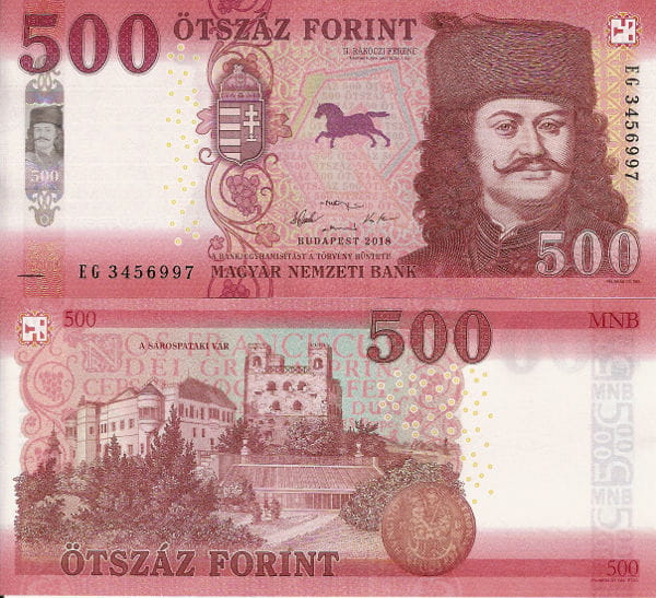Węgry 500 Forint 2018 r. UNC