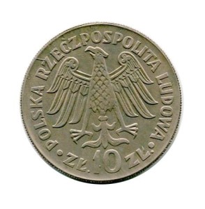10 złotych Kazimierz Wielki - Napis Wypukły 1964 r.