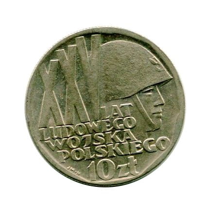 10 złotych XXV Lat Ludowego Wojska Polskiego 1968 r.
