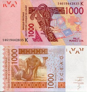 Senegal 1000 Francs 2003 r. UNC