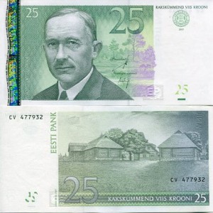 Estonia 25 Koron 2007 r. UNC