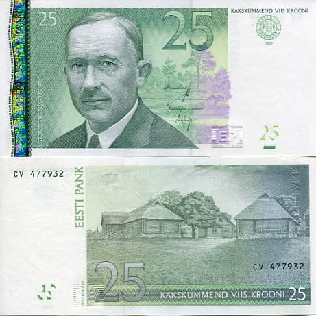 Estonia 25 Koron 2007 r. UNC