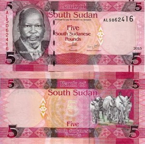 Sudan Południowy 5 Pound 2015 r. UNC