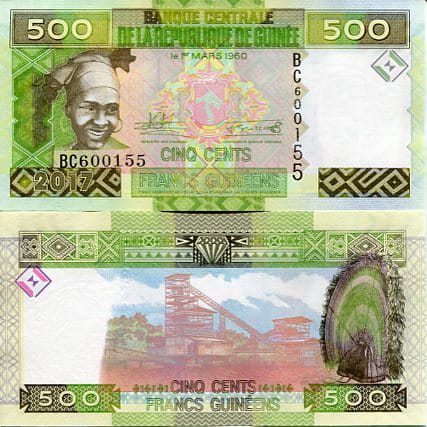 Gwinea 500 Franków 2018 r. UNC