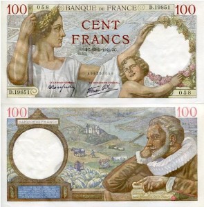 Francja 100 Franków 1941 r. UNC