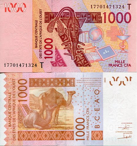 Togo 1000 Francs 2003 r. UNC