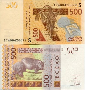 Gwinea Bissau 500 Francs 2012 r. UNC