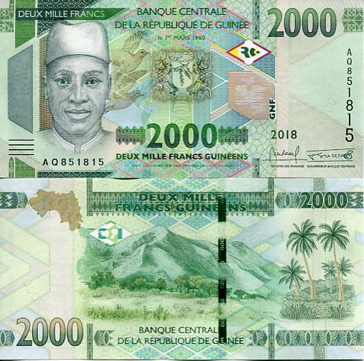 Gwinea 2000 Francs 2022 r. UNC