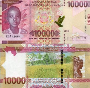 Gwinea 10000 Francs 2020 r. UNC