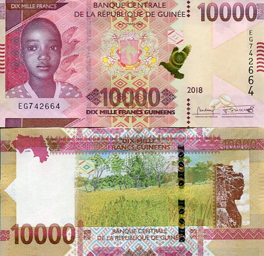 Gwinea 10000 Francs 2020 r. UNC