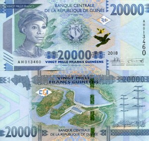 Gwinea 20000 Francs 2020 r. UNC