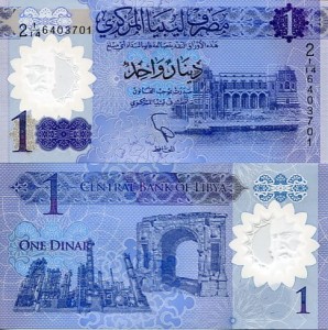 Libia 1 Dinar 2019 r. Polimer UNC