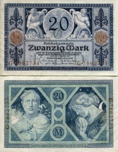 Niemcy 20 Mark 1915 r. UNC