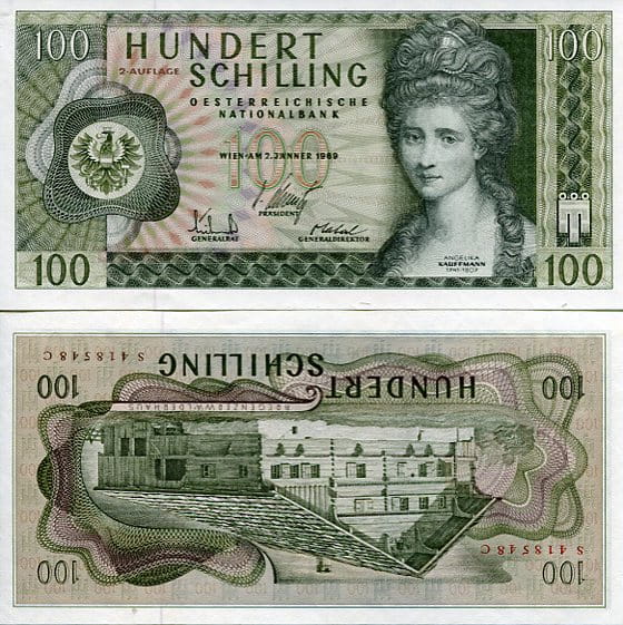 Austria 100 Schiling 1969 r. UNC