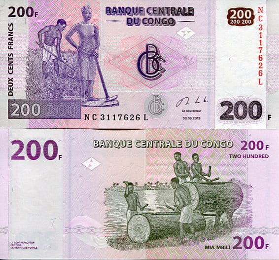 Kongo 200 Fracs 2022 r. UNC