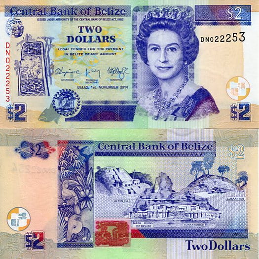 Belize 2 Dollars 2021 r. UNC