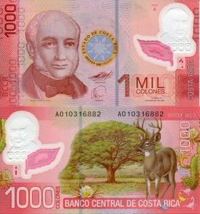 Kostaryka 1000 Colones 2009 r. Polimer UNC