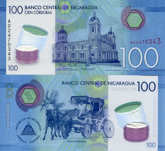 Nikaragua 100 Cordobas 2021 r. Polimer UNC