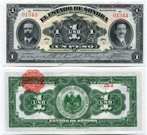 Meksyk 1 Peso 1915 r. UNC