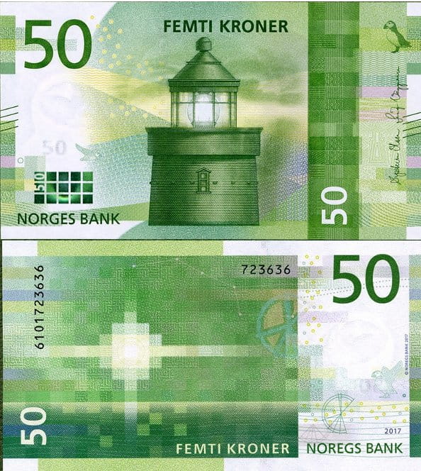 Norwegia 50 Koron 2017 r. UNC
