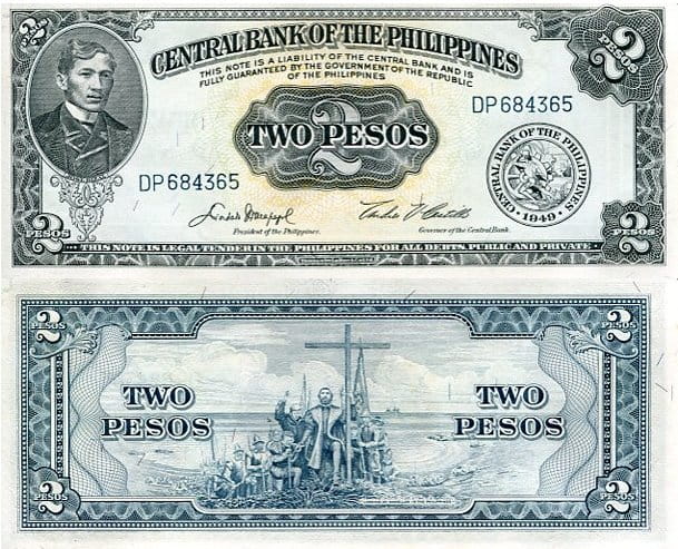 Filipiny 2 Pesos 1949 r. UNC