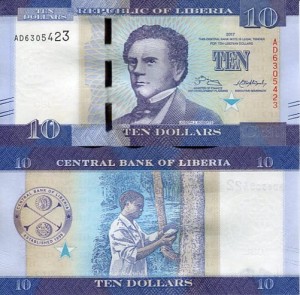 Liberia 10 Dollars 2017 r. UNC