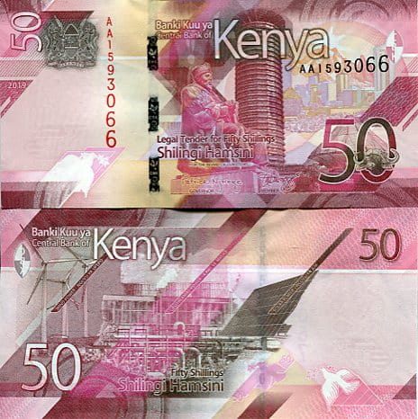 Kenia 50 Shillings 2019 r. UNC