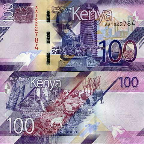 Kenia 100 Shillings 2019 r. UNC